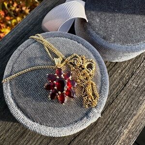 14k Gold and Garnet Necklace